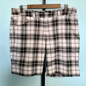 Nike Golf Black Plaid Dri-Fit Shorts Size 12